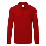 Portwest ESD Werkkleding Poloshirt AS23 lange mouw anti-statisch ESD Polo diep rood(DR)