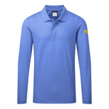 Portwest ESD Werkkleding Poloshirt AS23 lange mouw anti-statisch ESD Polo hamilton blauw(HB)