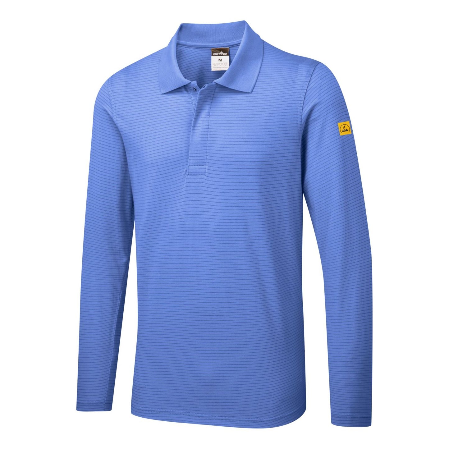 Portwest ESD Werkkleding Poloshirt AS23 lange mouw anti-statisch ESD Polo hamilton blauw(HB)