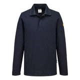 Portwest ESD Werkkleding Poloshirt AS23 lange mouw anti-statisch ESD Polo marineblauw(NV)