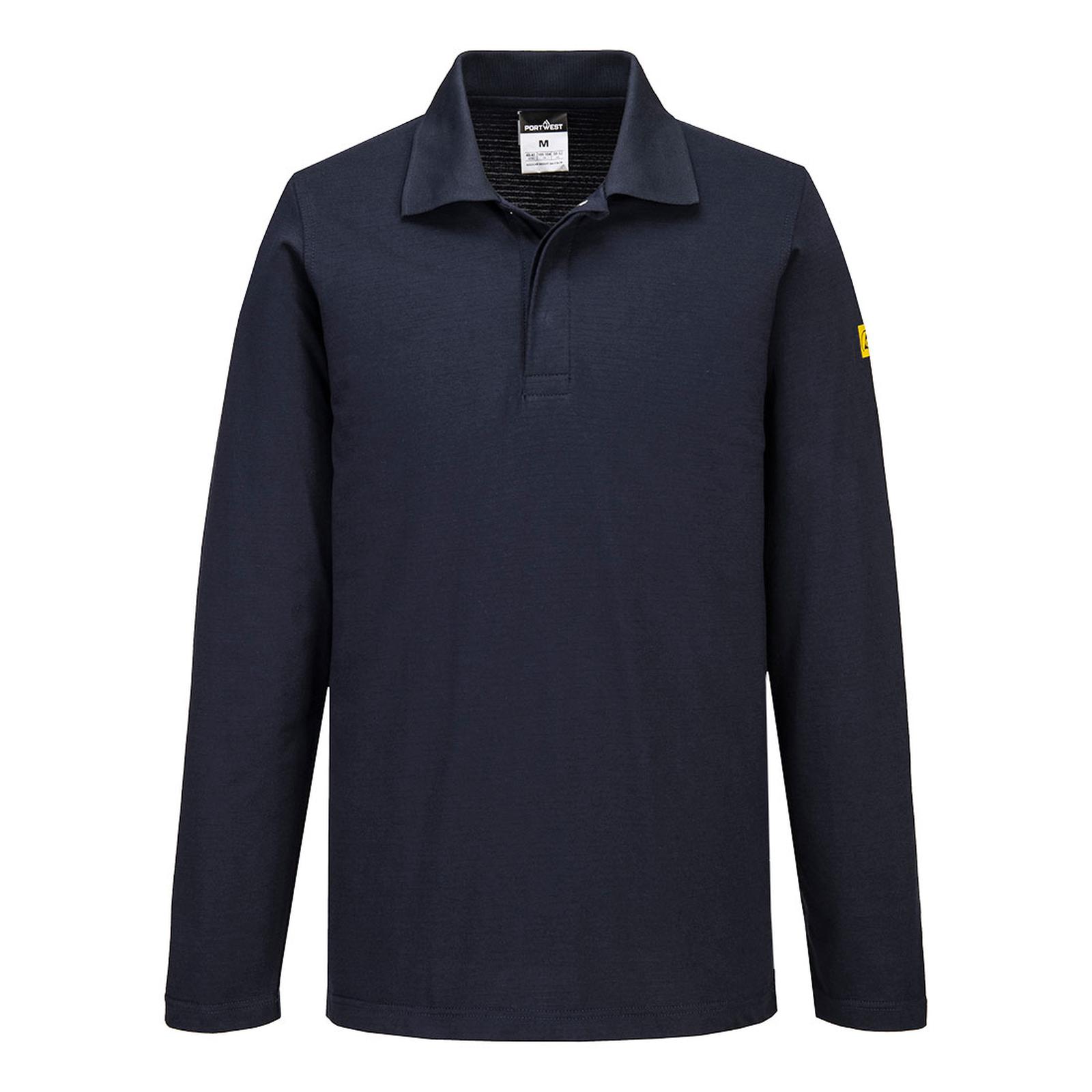 Portwest ESD Werkkleding Poloshirt AS23 lange mouw anti-statisch ESD Polo donker marineblauw(NV)