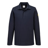 Portwest ESD Werkkleding Poloshirt AS23 lange mouw anti-statisch ESD Polo donker marineblauw(NV)