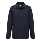Portwest ESD Werkkleding Poloshirt AS23 lange mouw anti-statisch ESD Polo donker marineblauw(NV)