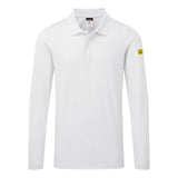 Portwest ESD Werkkleding Poloshirt AS23 lange mouw anti-statisch ESD Polo wit(WH)