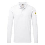 Portwest ESD Werkkleding Poloshirt AS23 lange mouw anti-statisch ESD Polo wit(WH)
