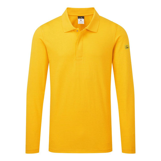 Portwest ESD Werkkleding Poloshirt AS23 lange mouw anti-statisch ESD Polo diep geel(YE)