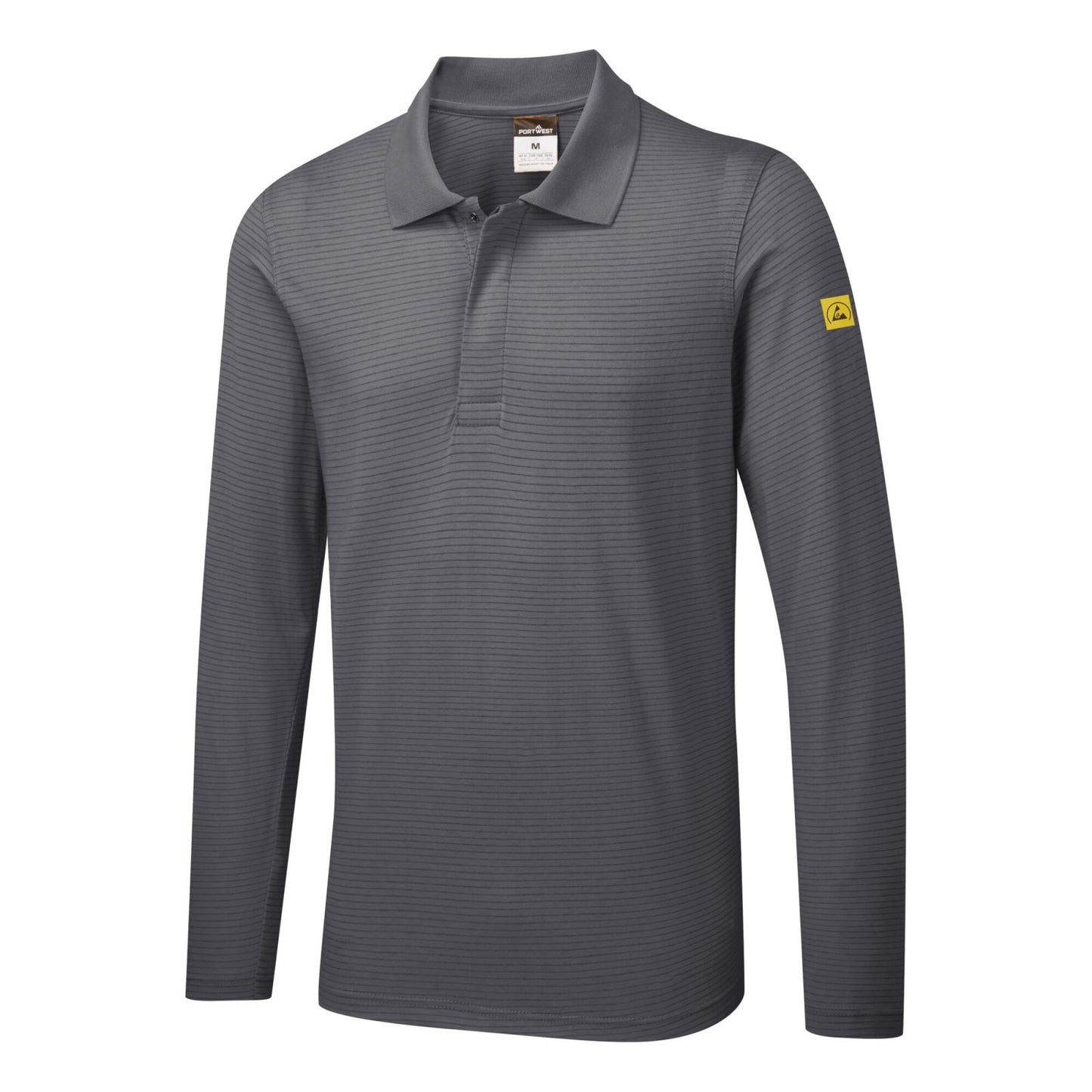 Portwest ESD Werkkleding Poloshirt AS23 lange mouw anti-statisch ESD Polo zoomgrijs(ZO)