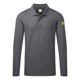 Portwest ESD Werkkleding Poloshirt AS23 lange mouw anti-statisch ESD Polo zoomgrijs(ZO)