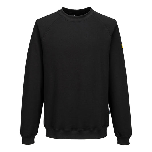 Portwest ESD Werkkleding ESD-beschermende kleding Sweatshirt AS24 lange mouw antistatisch ESD zwart(BK)
