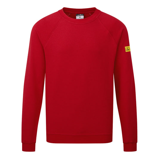 Portwest Werkkleding ESD-beschermende kleding Sweatshirt AS24 antistatisch ESD diep rood(DR)