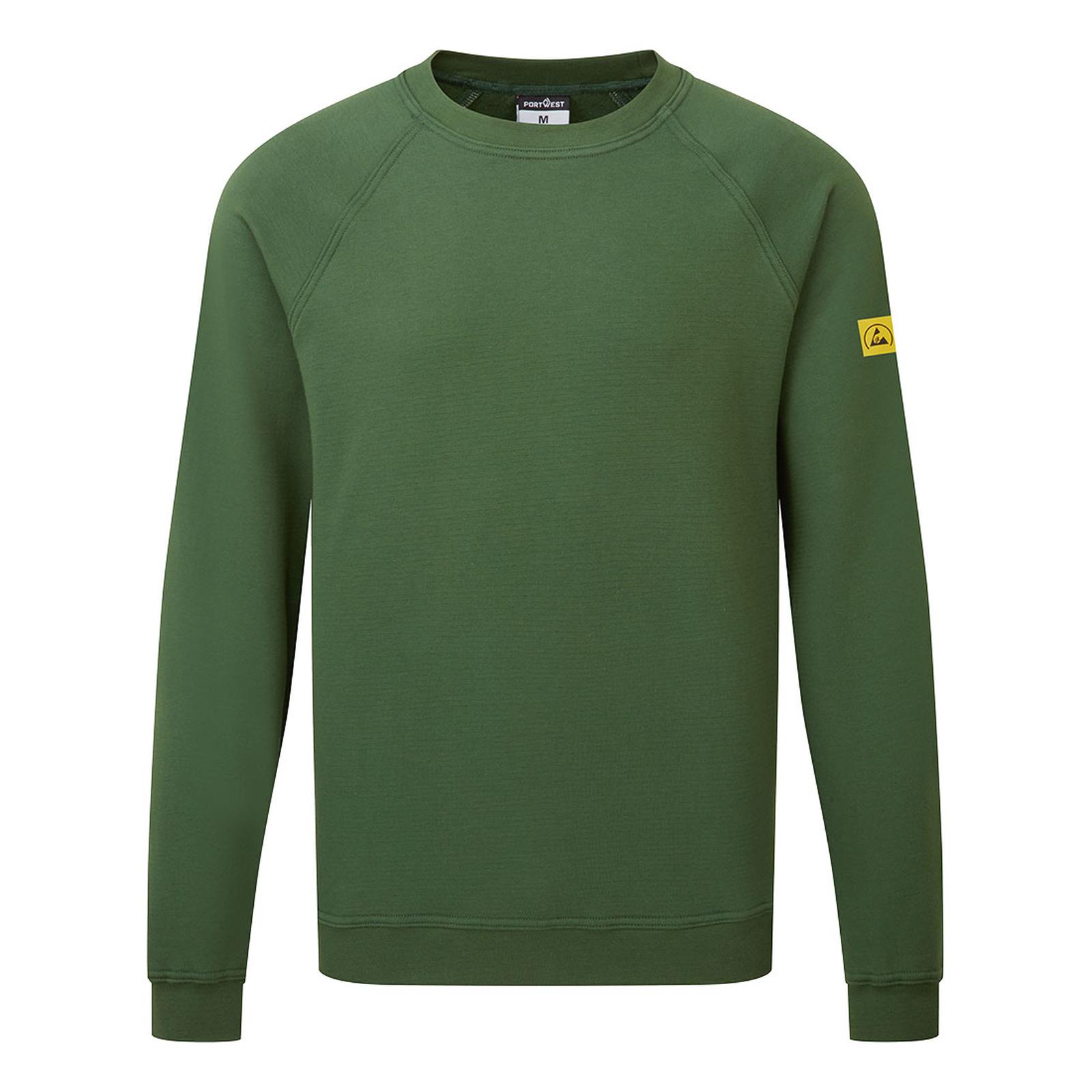 Portwest Werkkleding ESD-beschermende kleding Sweatshirt AS24 antistatisch ESD bosgroen(FG)