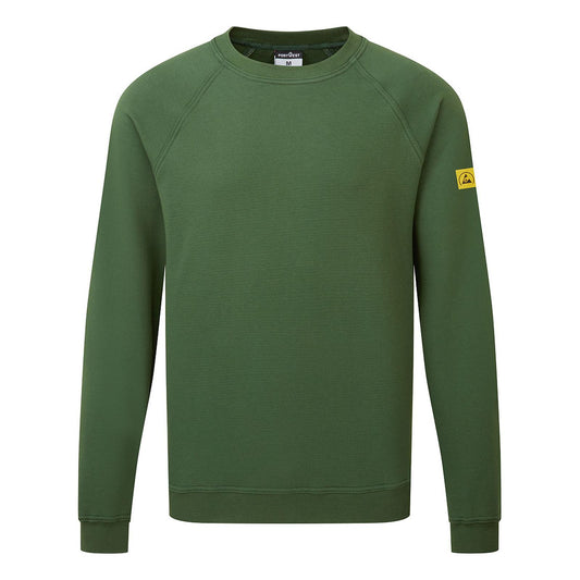 Portwest Werkkleding ESD-beschermende kleding Sweatshirt AS24 antistatisch ESD bosgroen(FG)