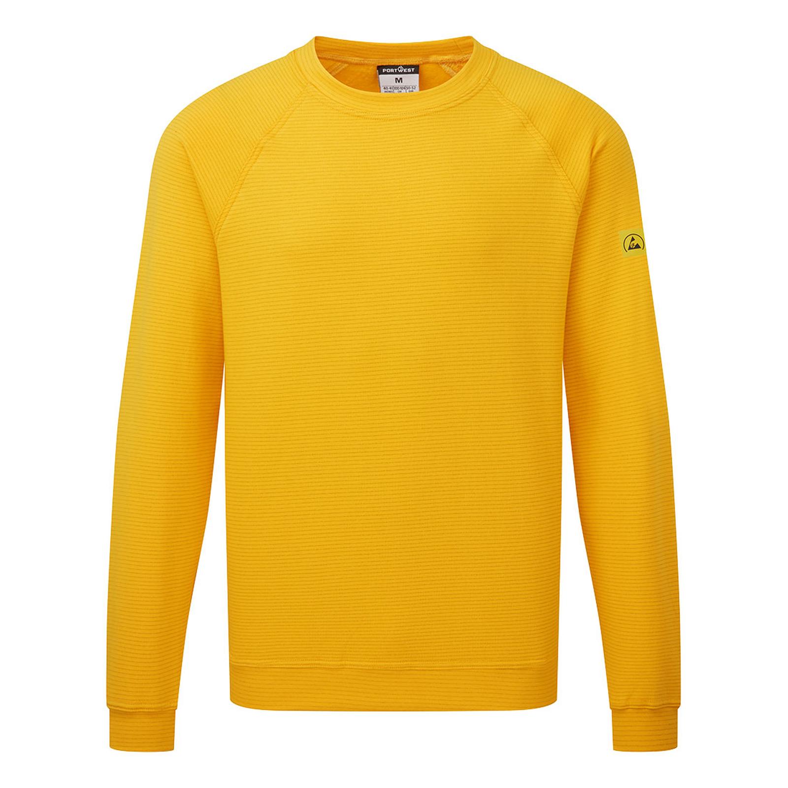 Portwest Werkkleding ESD-beschermende kleding Sweatshirt AS24 antistatisch ESD diep geel(YE)