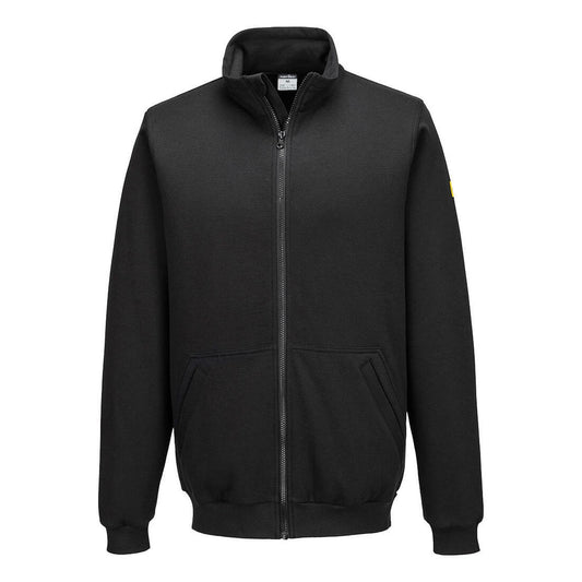 Portwest ESD Werkkleding Sweatshirt AS25 Anti-statisch ESD ritssluiting zwart(BK)