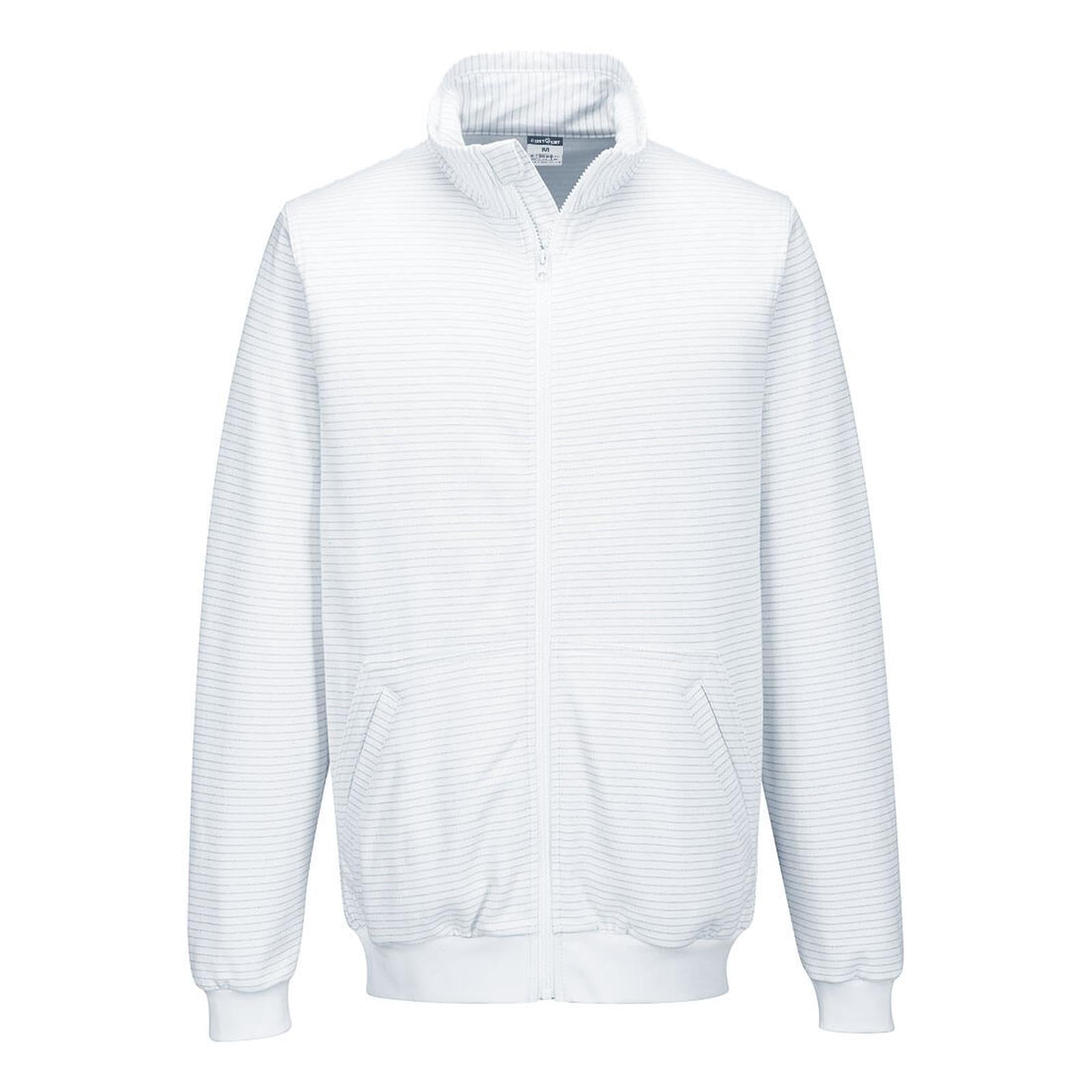 Portwest ESD Werkkleding Sweatshirt AS25 Anti-statisch ESD ritssluiting wit(WH)
