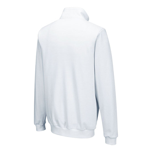 Portwest ESD Werkkleding Sweatshirt AS25 Anti-statisch ESD ritssluiting wit(WH)