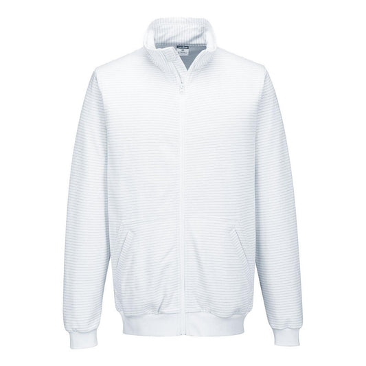 Portwest ESD Werkkleding Sweatshirt AS25 Anti-statisch ESD ritssluiting wit(WH)