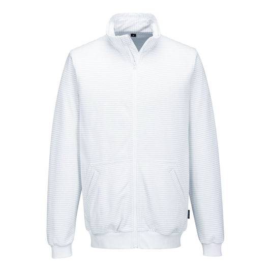 Portwest ESD Werkkleding Sweatshirt AS25 Anti-statisch ESD ritssluiting wit(WH)