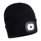 Portwest Zaklamp Verlichting Hoofdlamp B028 Oplaadbare Dubbele LED Beanie vervanging kleurloos(BK)
