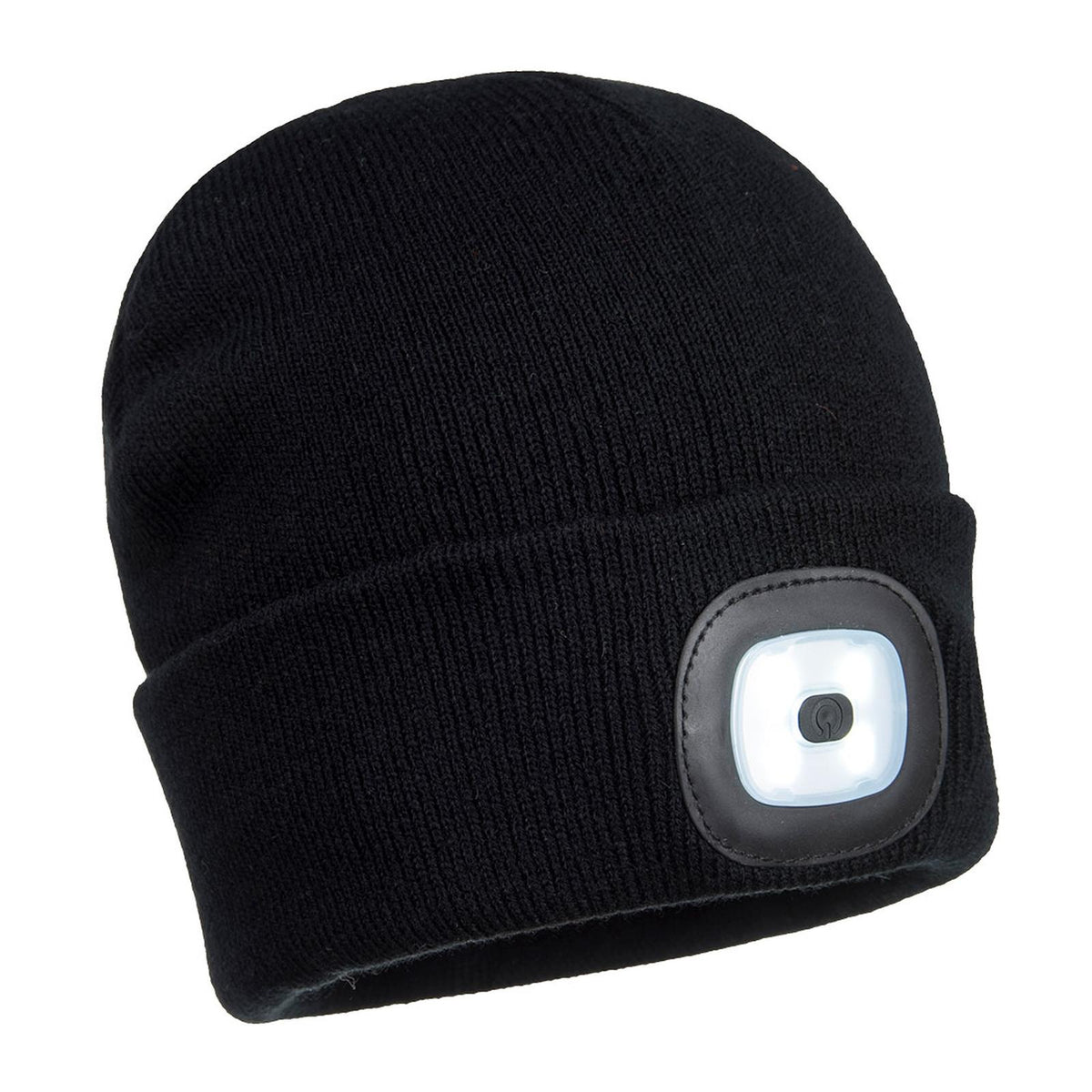 Portwest Zaklamp Verlichting Hoofdlamp B028 Oplaadbare Dubbele LED Beanie vervanging kleurloos(BK)