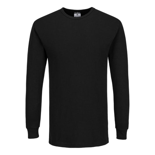 Portwest Basislaag Alle Weersomstandigheden T-Shirt B123 Thermisch Lange Mouw zwart(BK)