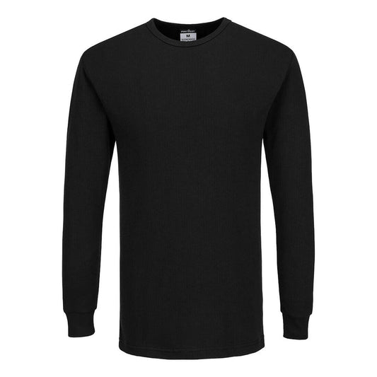 Portwest Basislaag Bescherming Tegen Alle Weersomstandigheden T-Shirt B123 Thermisch Lange Mouw zwart(BK)