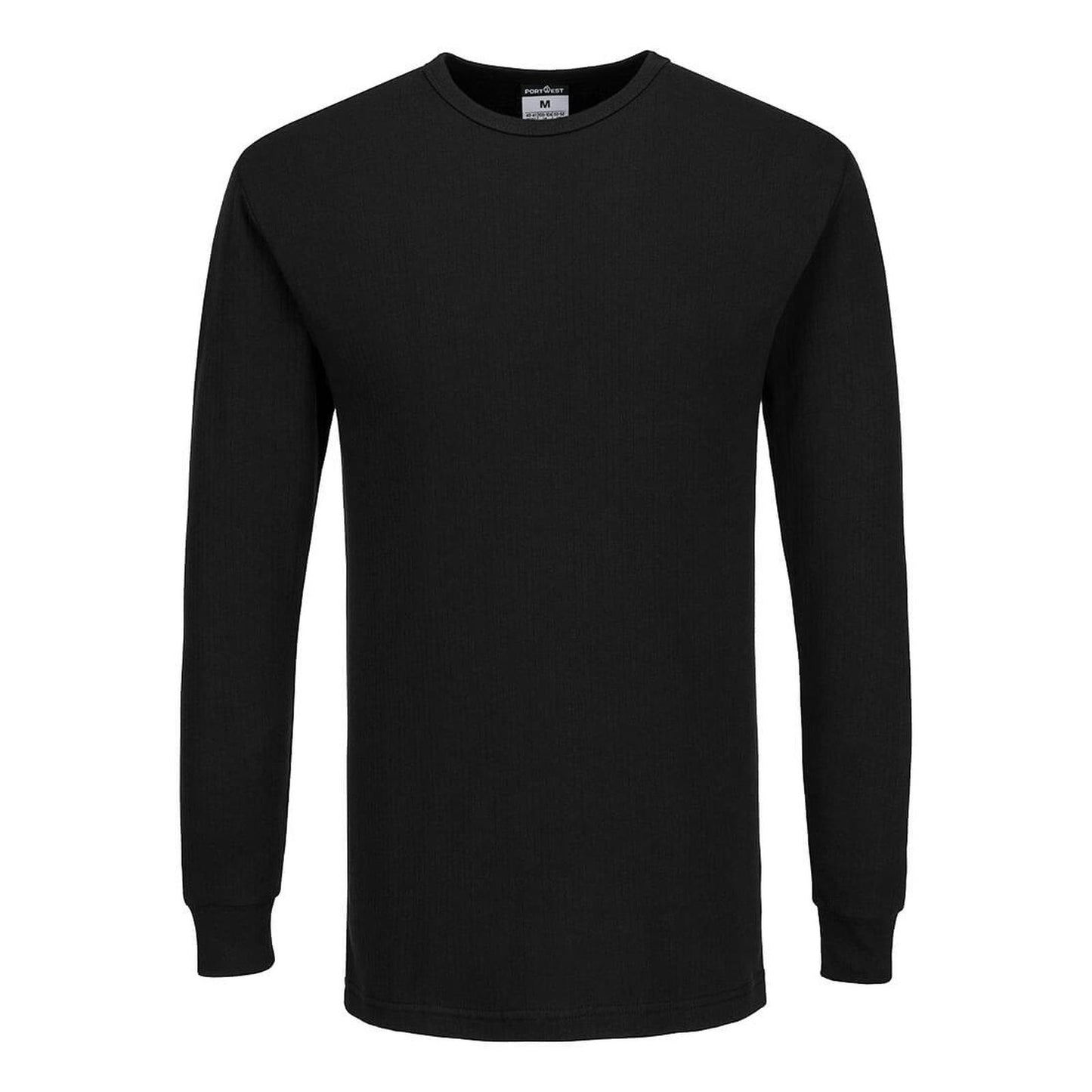 Portwest Basislaag Bescherming Tegen Alle Weersomstandigheden T-Shirt B123 Thermisch Lange Mouw zwart(BK)