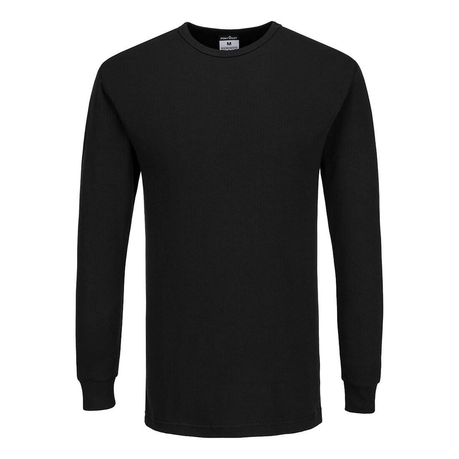 Portwest Basislaag Bescherming Tegen Alle Weersomstandigheden T-Shirt B123 Thermisch Lange Mouw zwart(BK)