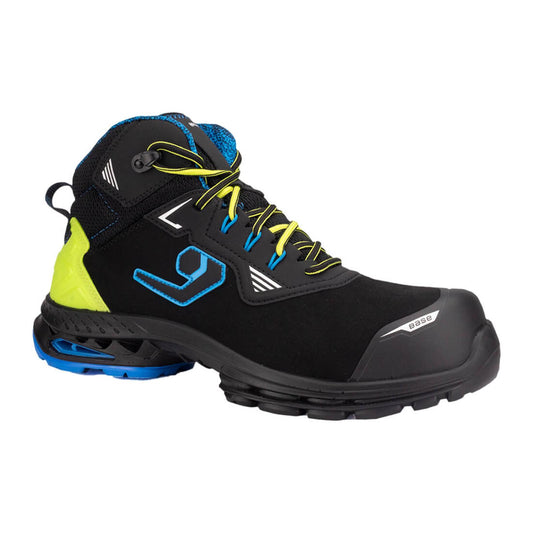 Base Run@Work Schoenen B1712A Boston S3S SR HIFLAP hoog zwart-groen(BG)