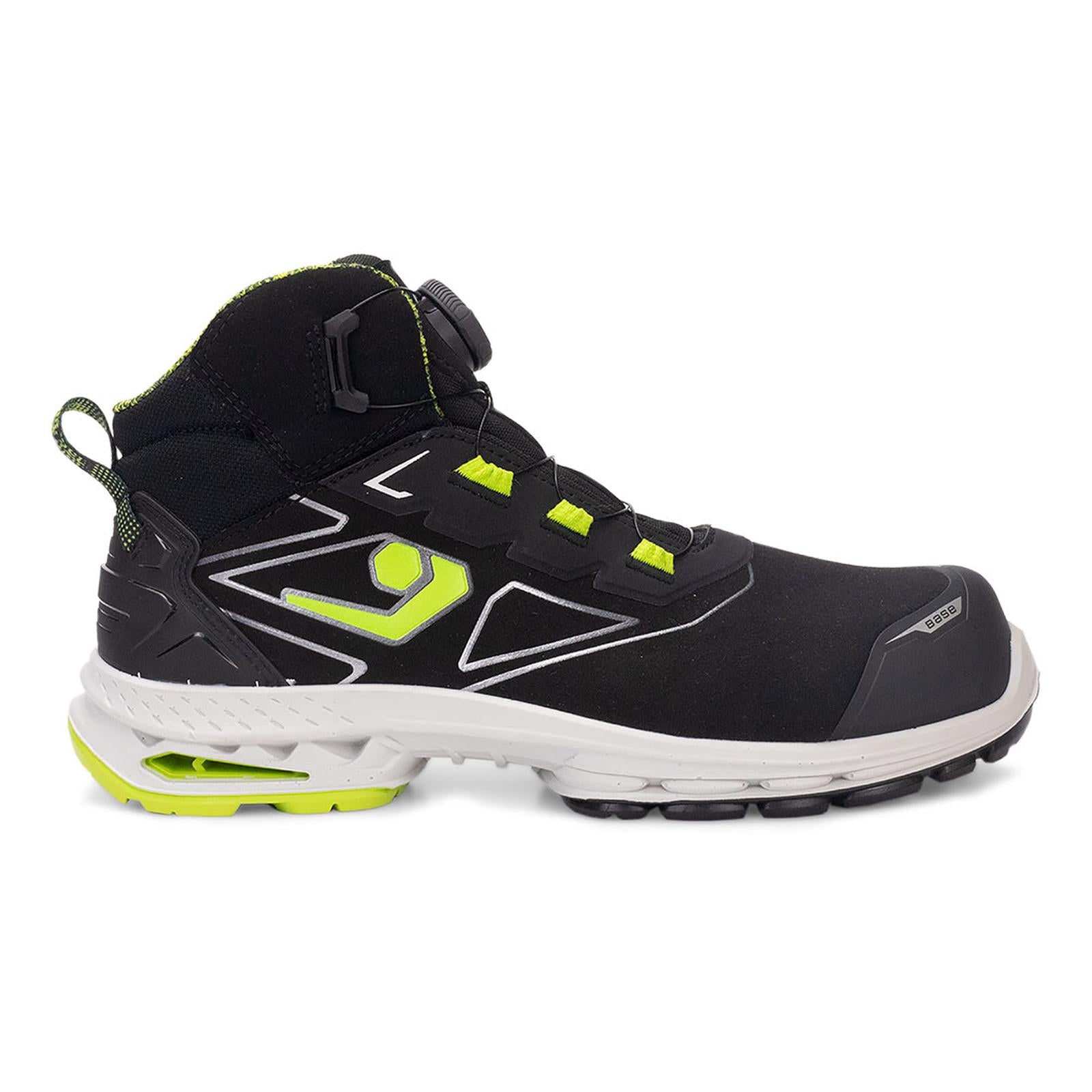 Base Run@Work Veiligheidsschoenen B1714A Copenhagen S7S ESD LG SC FO SR BOA hoog zwart-groen(BG)