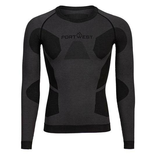 Portwest Basislaag Alle Weersomstandigheden Ondershirt B173 Dynamic Air Basislaag houtskool(CH)