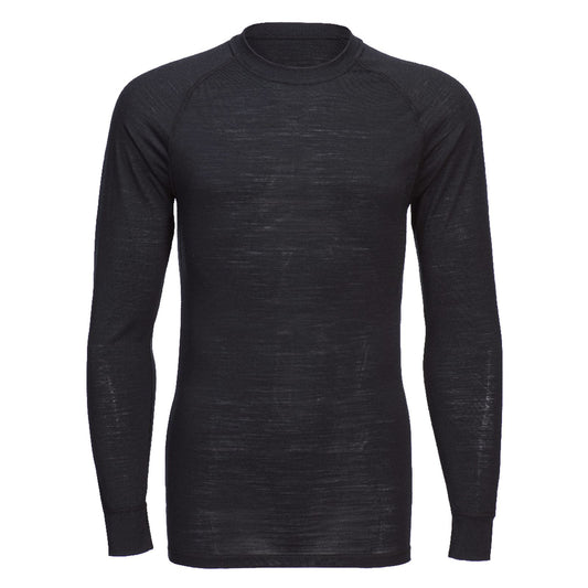 Portwest Basislaag T-shirt lange mouwen B183 merinowol thermisch dames zwart(BK)