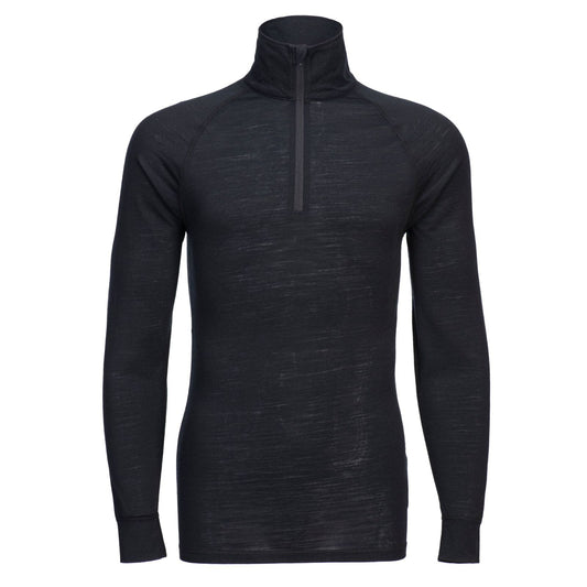 Portwest Basislaag Alle Weersomstandigheden Ondershirt B184 Merinowol 1/4 rits Basislaag Top zwart(BK)