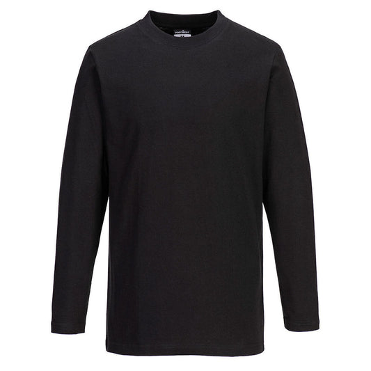 Portwest T-shirt met Lange Mouw B196 zwart(BK)