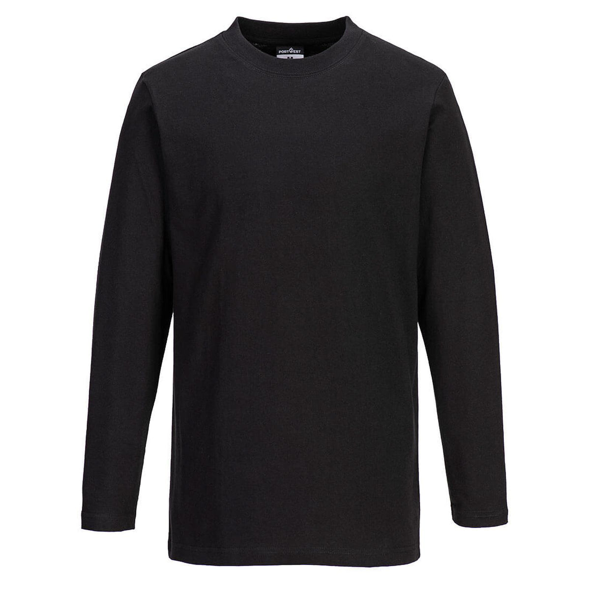 Portwest T-shirt met Lange Mouw B196 zwart(BK)