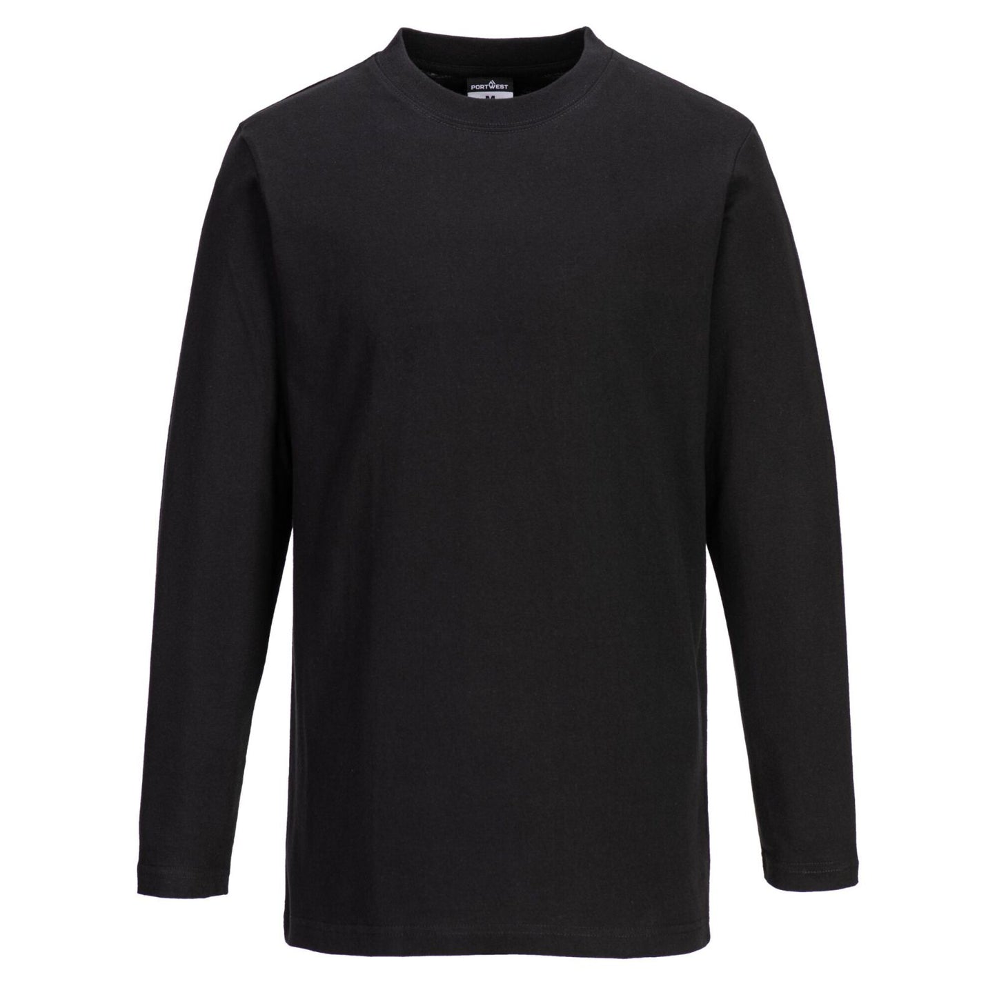 Portwest T-shirt met Lange Mouw B196 zwart(BK)