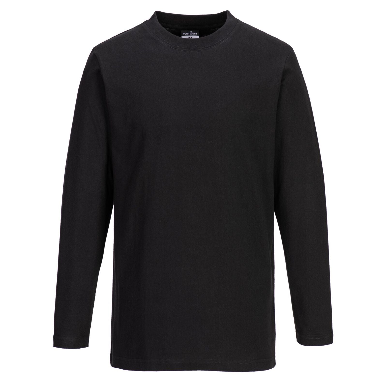 Portwest T-shirt met Lange Mouw B196 zwart(BK)