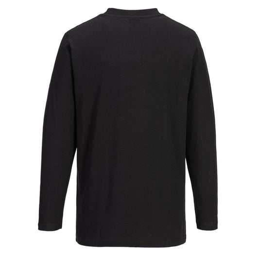 Portwest T-shirt met Lange Mouw B196 zwart(BK)