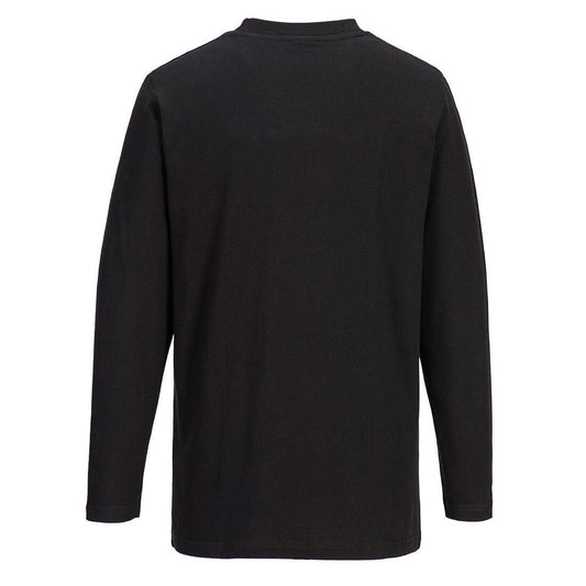 Portwest T-shirt met Lange Mouw B196 zwart(BK)
