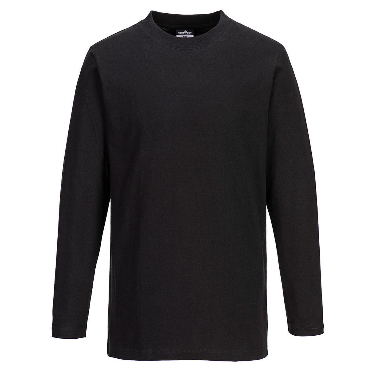 Portwest T-shirt met Lange Mouw B196 zwart(BK)