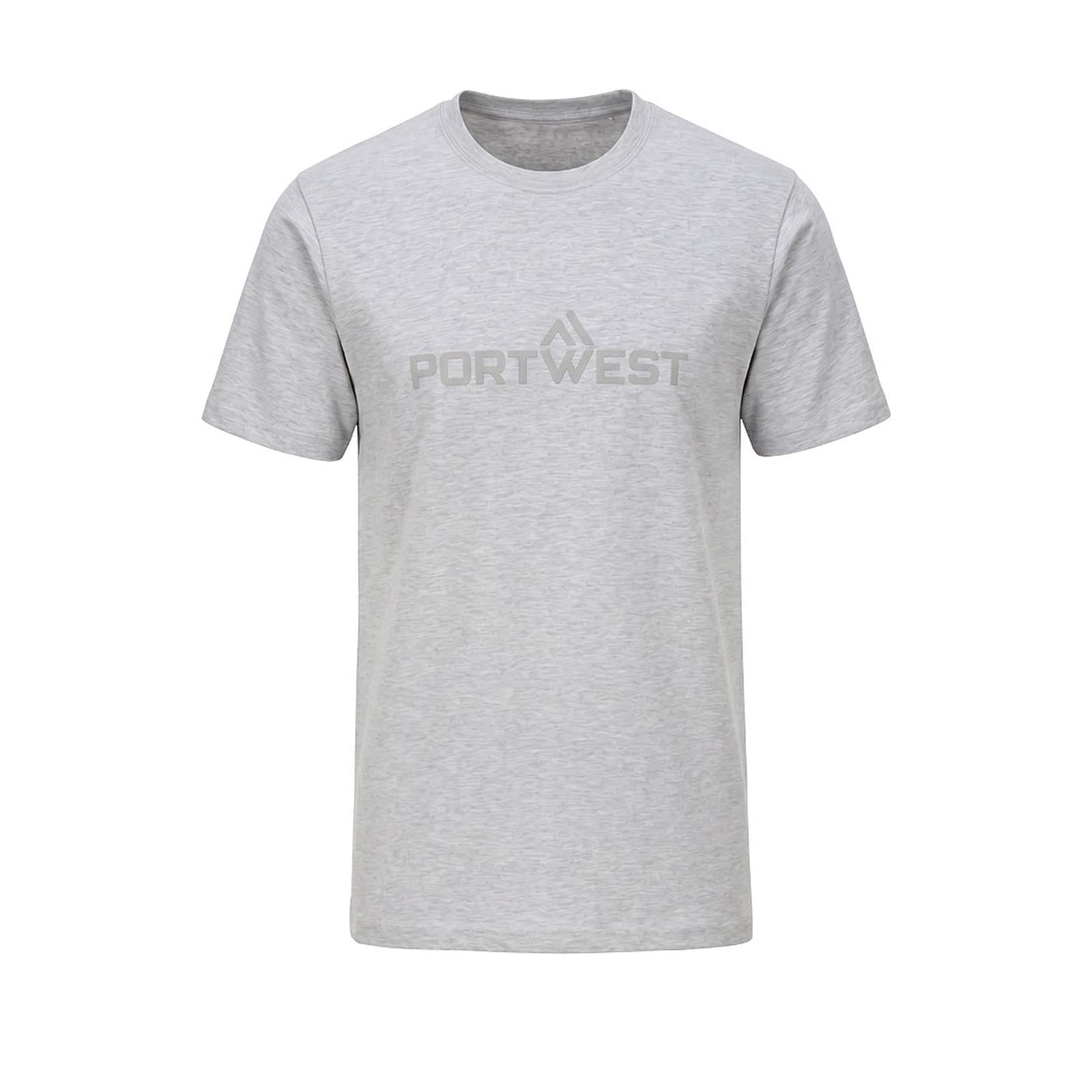 Portwest Vrijetijdskleding Werkkleding T-shirt B198 Portwest katoen K/M heidegrijs(HG)