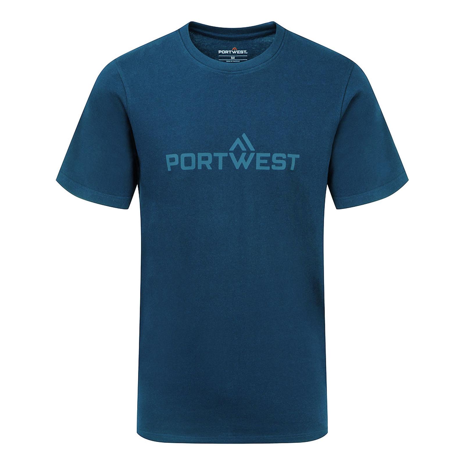 Portwest Vrijetijdskleding Werkkleding T-shirt B198 Portwest katoen K/M portblauw(PB)