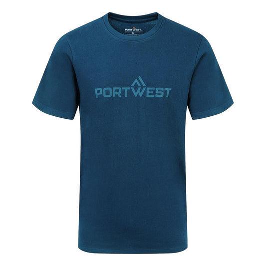 Portwest Vrijetijdskleding Werkkleding T-shirt B198 Portwest katoen K/M portblauw(PB)