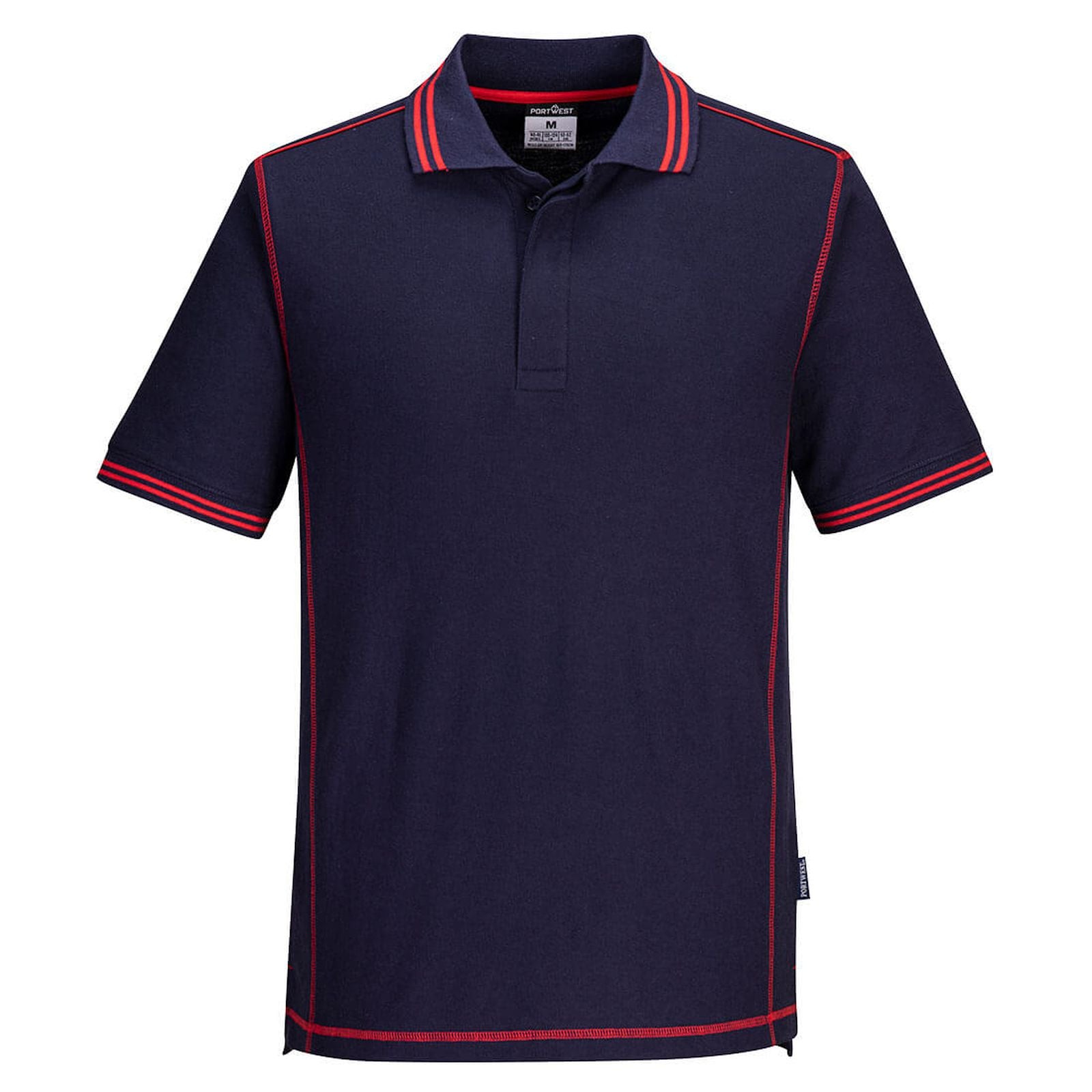 Portwest Polo's B218 marineblauw-rood(NR)