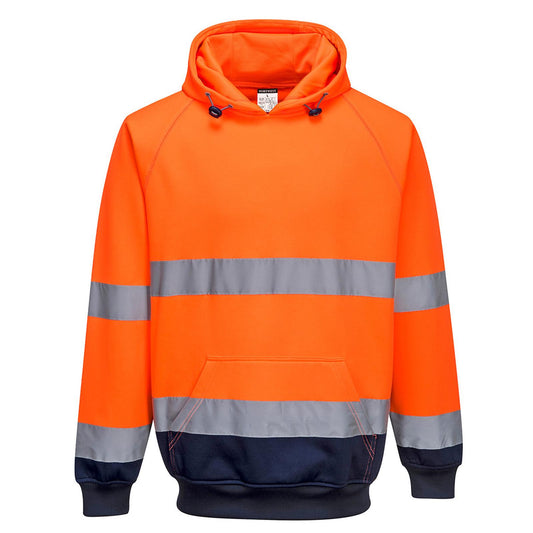 Portwest Hoodies B316 HiVis UPF50+ UV oranje-marineblauw(ON)