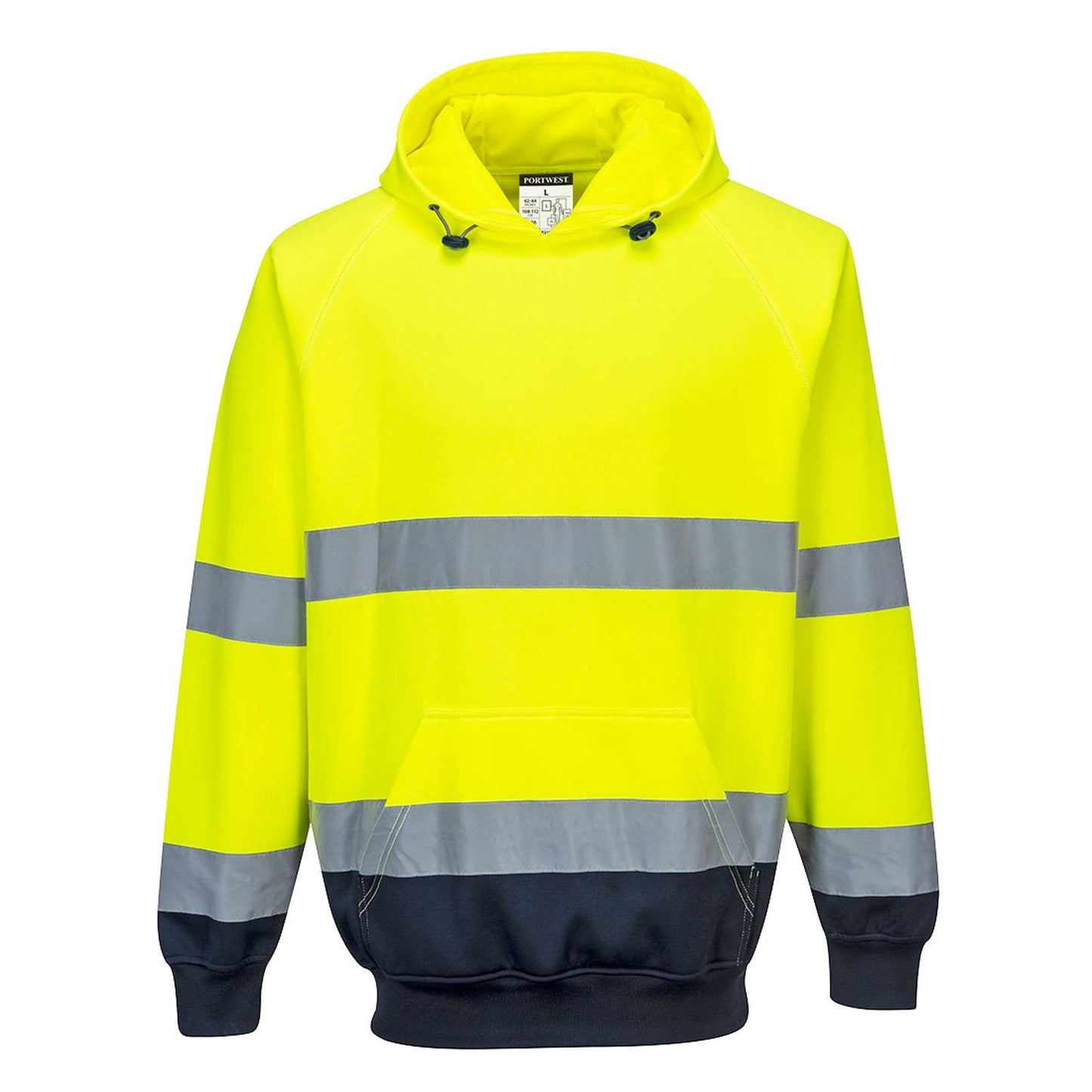 Portwest Hoodies B316 HiVis UPF50+ UV geel-marineblauw(YN)