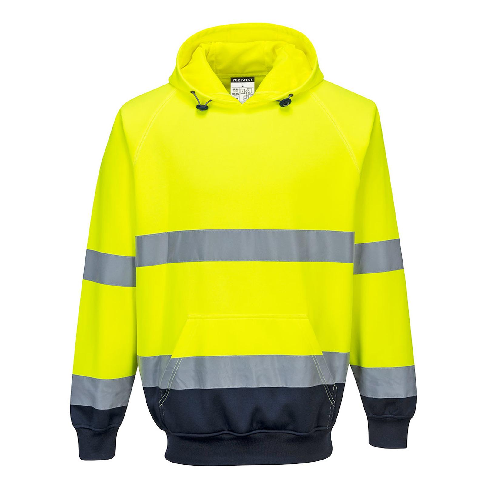Portwest Hoodies B316 HiVis UPF50+ UV geel-marineblauw(YN)