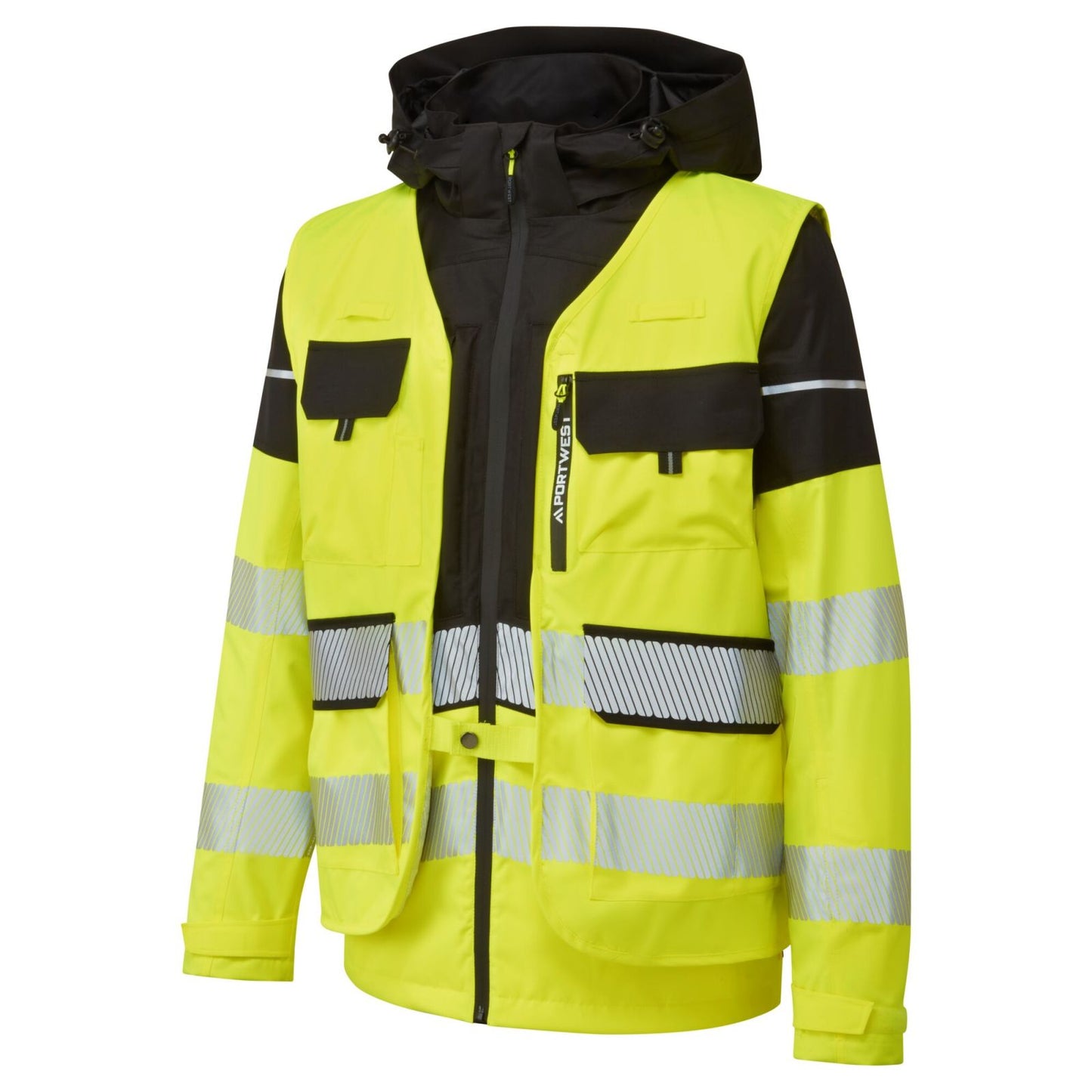 Portwest Regenjack BX323 Ultimate Modulair Hi-Vis 3-in-1 geel-zwart(YBR)