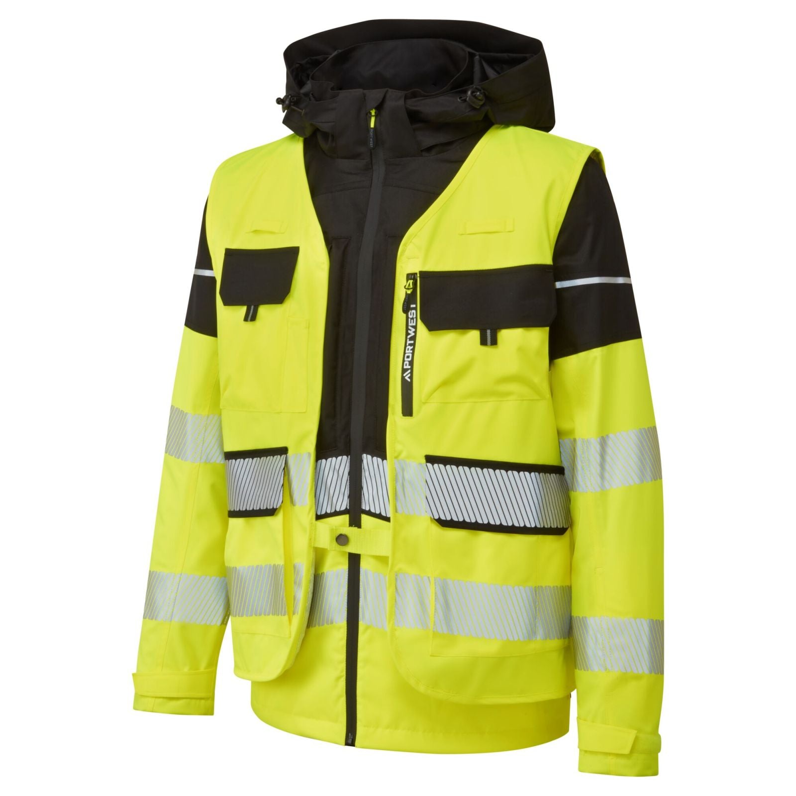 Portwest Regenjack BX323 Ultimate Modulair Hi-Vis 3-in-1 geel-zwart(YBR)