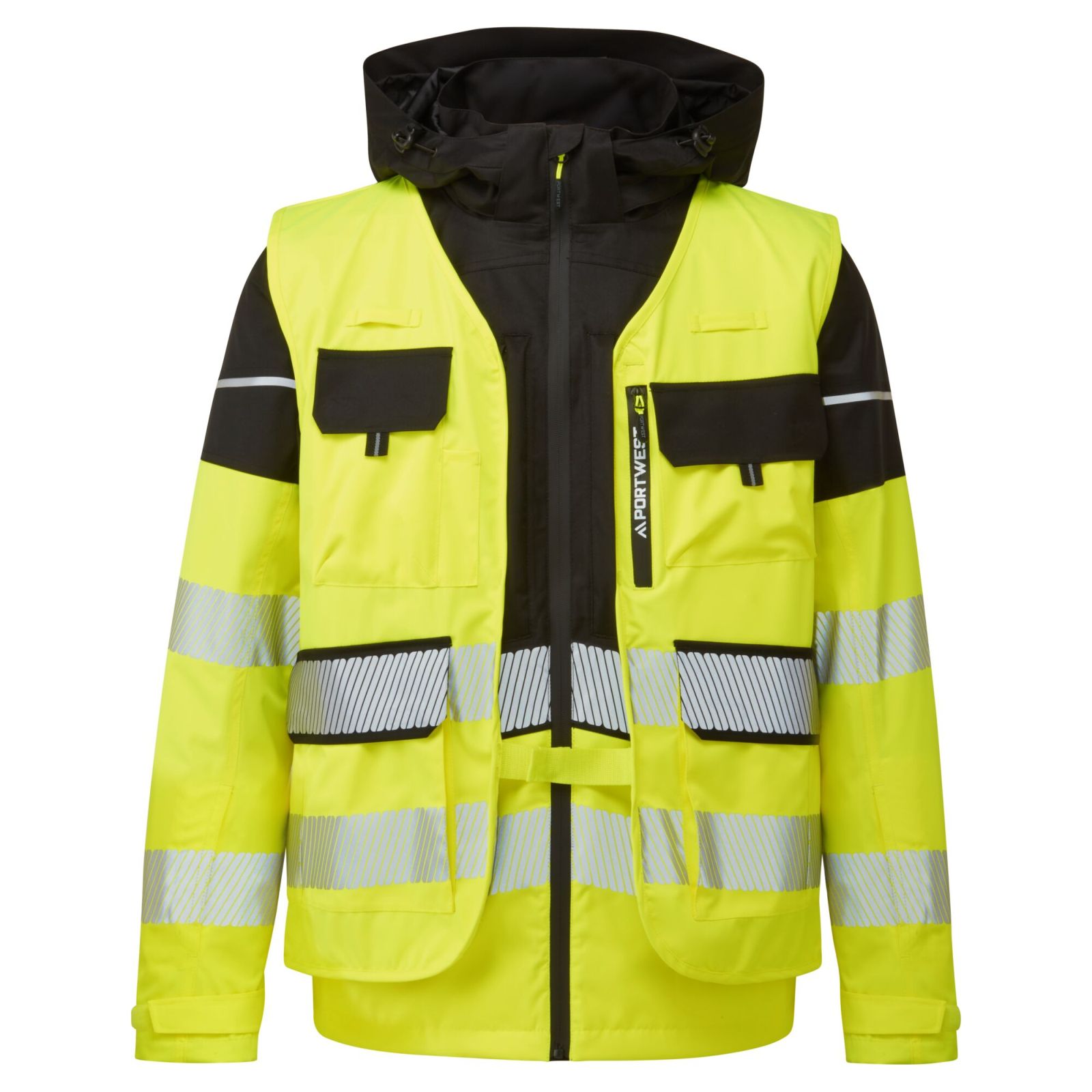 Portwest Regenjack BX323 Ultimate Modulair Hi-Vis 3-in-1 geel-zwart(YBR)
